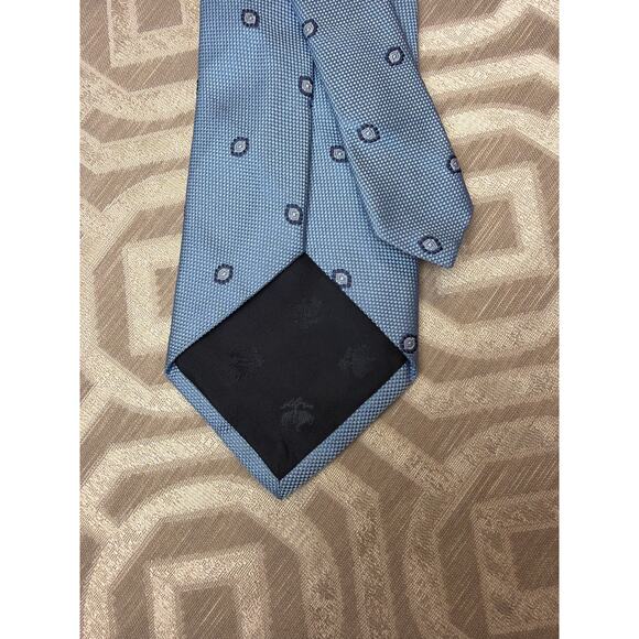 Brooks Brothers 346 Men’s Tie Geometric Blue pure Silk Made in USA Necktie - Picture 6 of 7